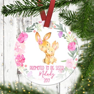 Promoted To Big Sister Christmas Ornament.Promoted To Big Sister.Christmas ornament.Personalized christmas ornament.Sister Gift.