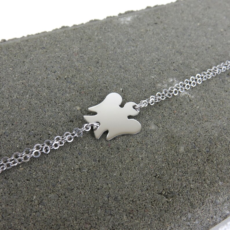 Personalised Silver Angel Bracelet Free Engraving
