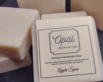 Apple Spice Cold Process Soap, Natural Vegan Homemade Wholesale Bulk Favors Bar
