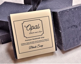 Black Soap Cold Process Soap, Natural Vegan Homemade Wholesale Bulk Favors Bar