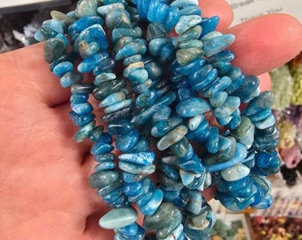 Blue Apatite Crystal Bracelets / Chip Beads Beaded Stretchy