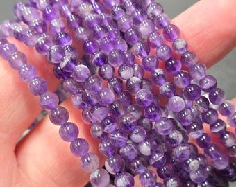 Amethyst Crystal Beaded Bracelet Stretch 1 size fits most 4mm 6mm 8mm Dream Super 7 Garden