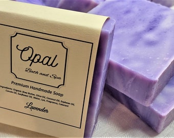Lavender Cold Process Soap, Natural Vegan Homemade Wholesale Bulk Favors Bar
