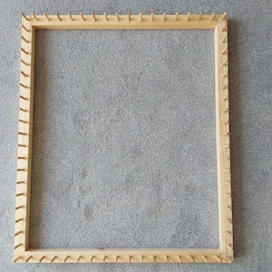 Frame to make pom pom blankets 31 x 25.5 inches with dowels large pom poms