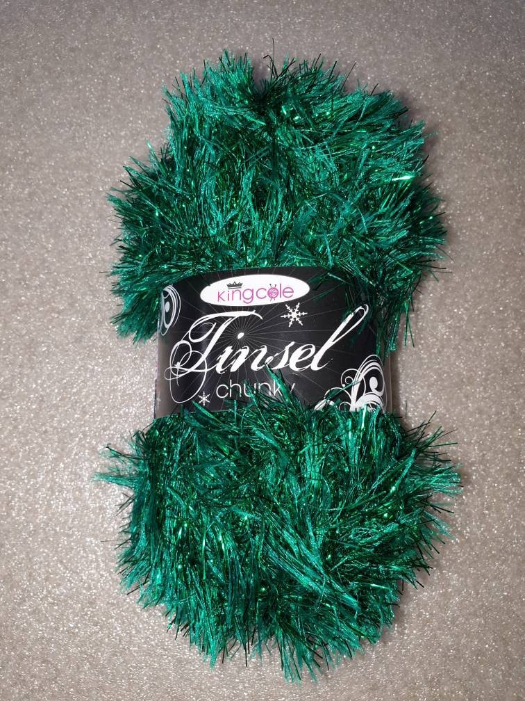 King Cole Tinsel Yarn Chunky Green 50g Etsy