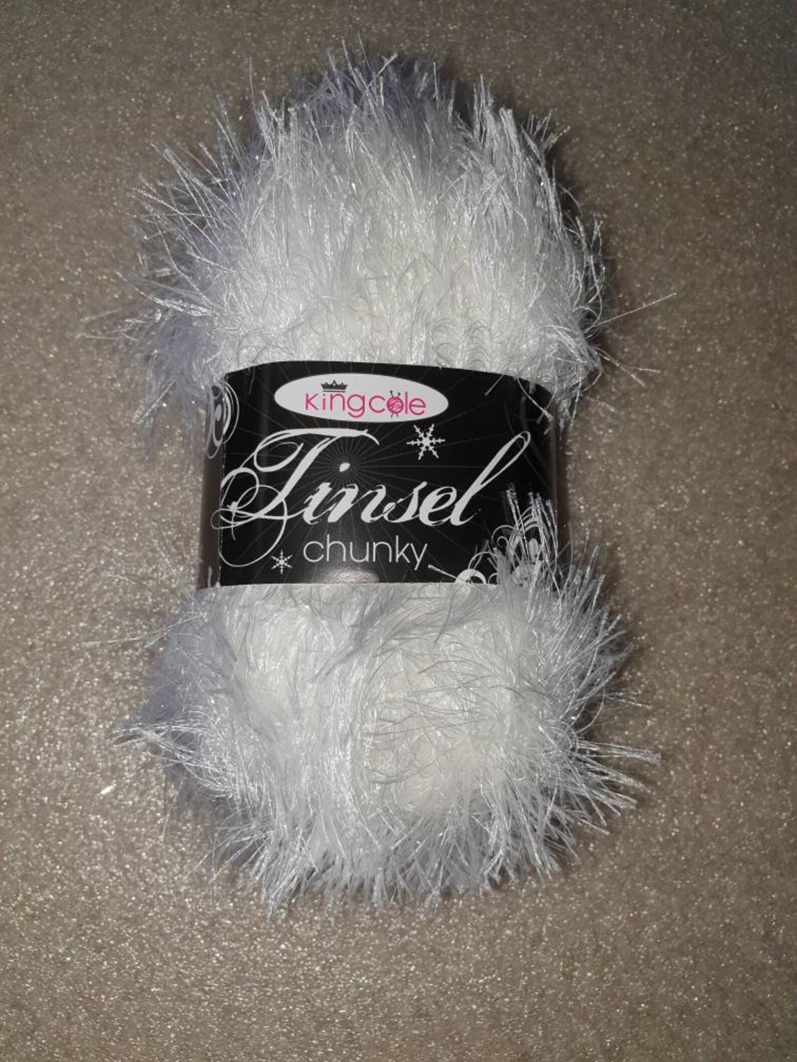King Cole Tinsel Yarn Chunky White 50g Etsy