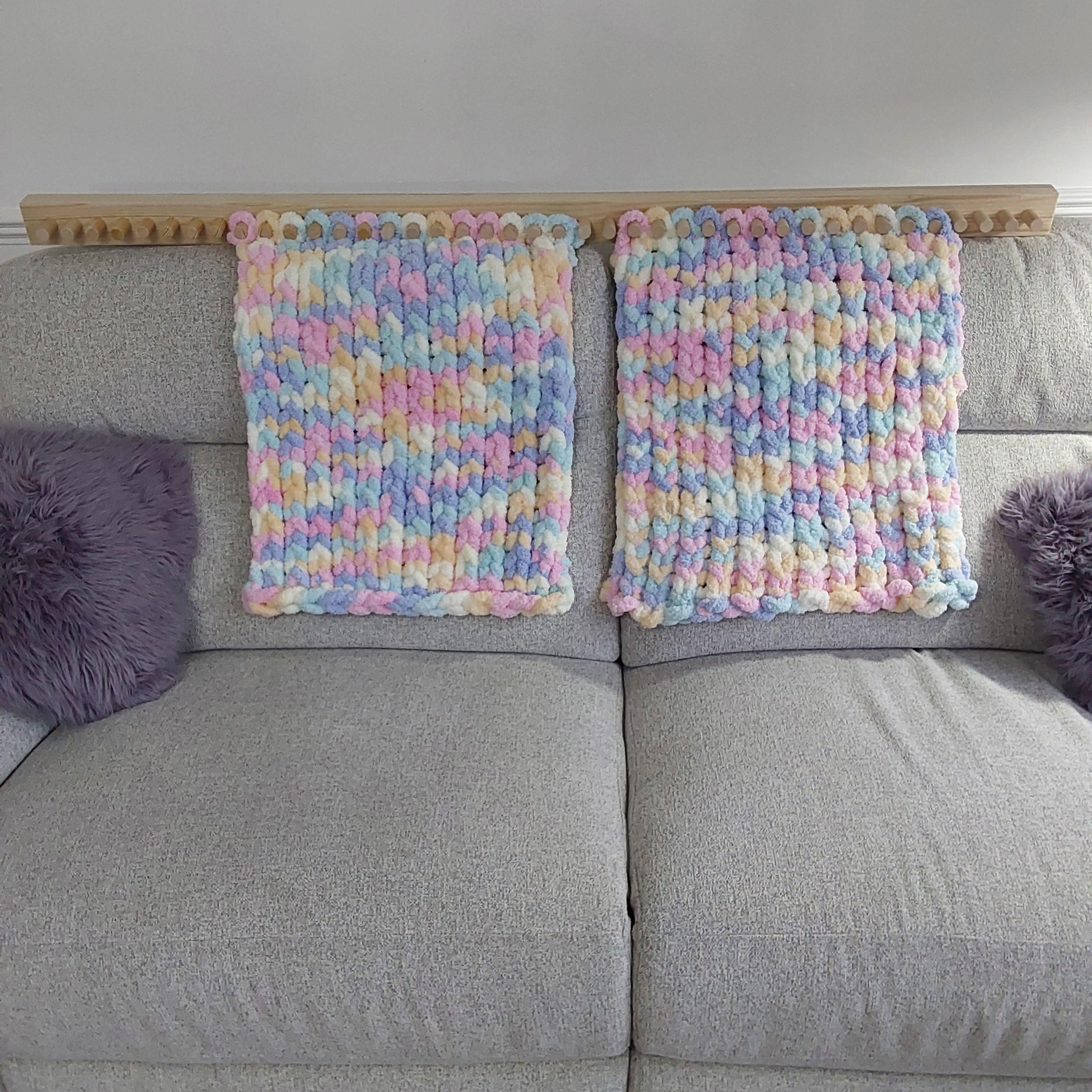 Métier à Tisser Pour Couvertures épaisses (chunky Yarn) - Cadre En Bois Réglable - 116,8 Cm - DIY, Tricot Sans Aiguilles - 2
