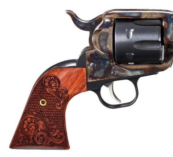 Ruger New Vaquero 50th Anniversary Blackhawk Custom Grips Rosewood Scroll Design