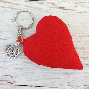 Linen Heart Keyring 4th Anniversary Gift Linen Anniversary - Etsy
