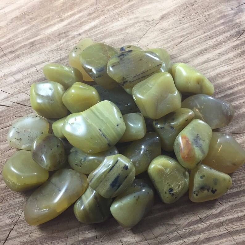 Olive Opal Tumbled Stone Olive Opal Polished Stone Etsy