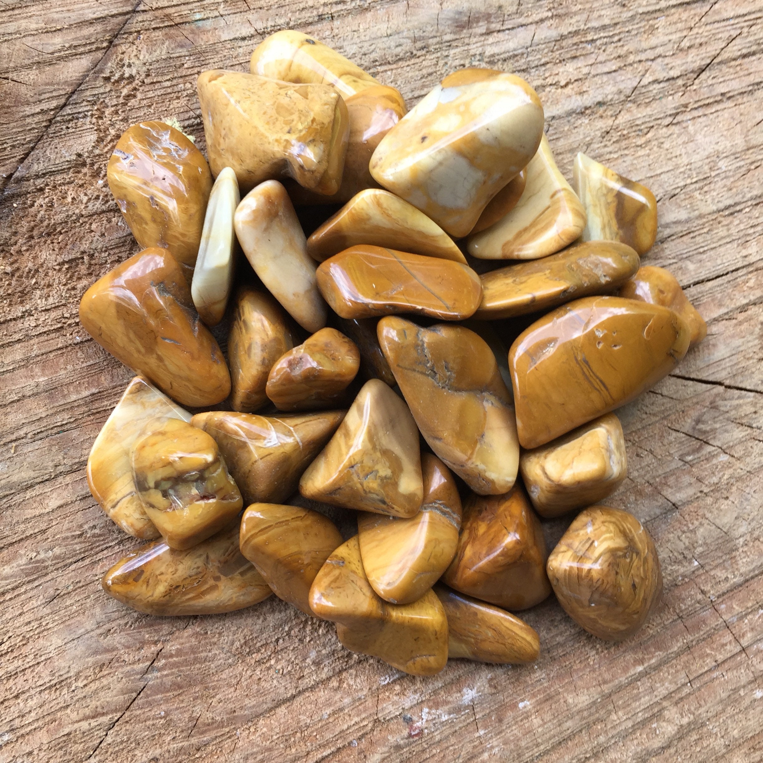 Yellow Jasper Tumbled Jasper Polished Jasper Yellow Etsy