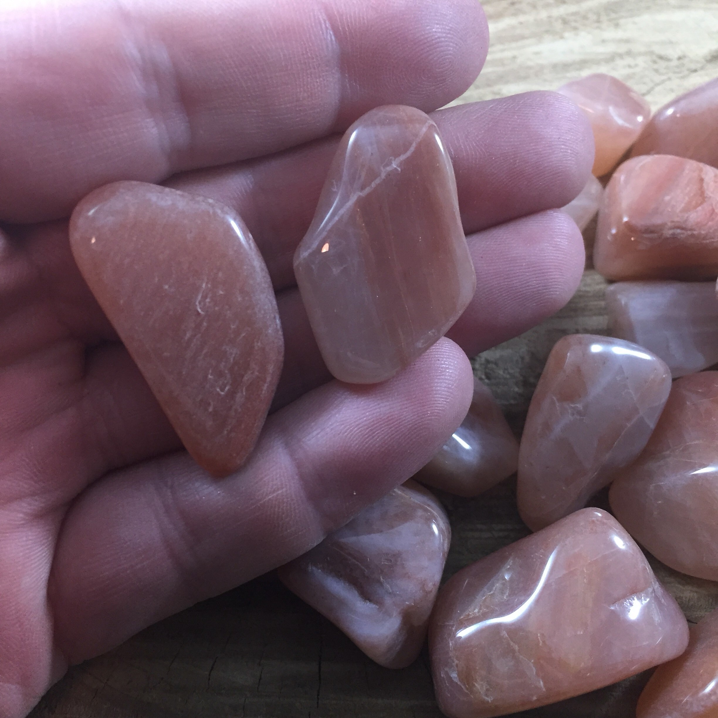 Peach Quartz Tumbled Stone Peach Quartz Polished Stone Etsy