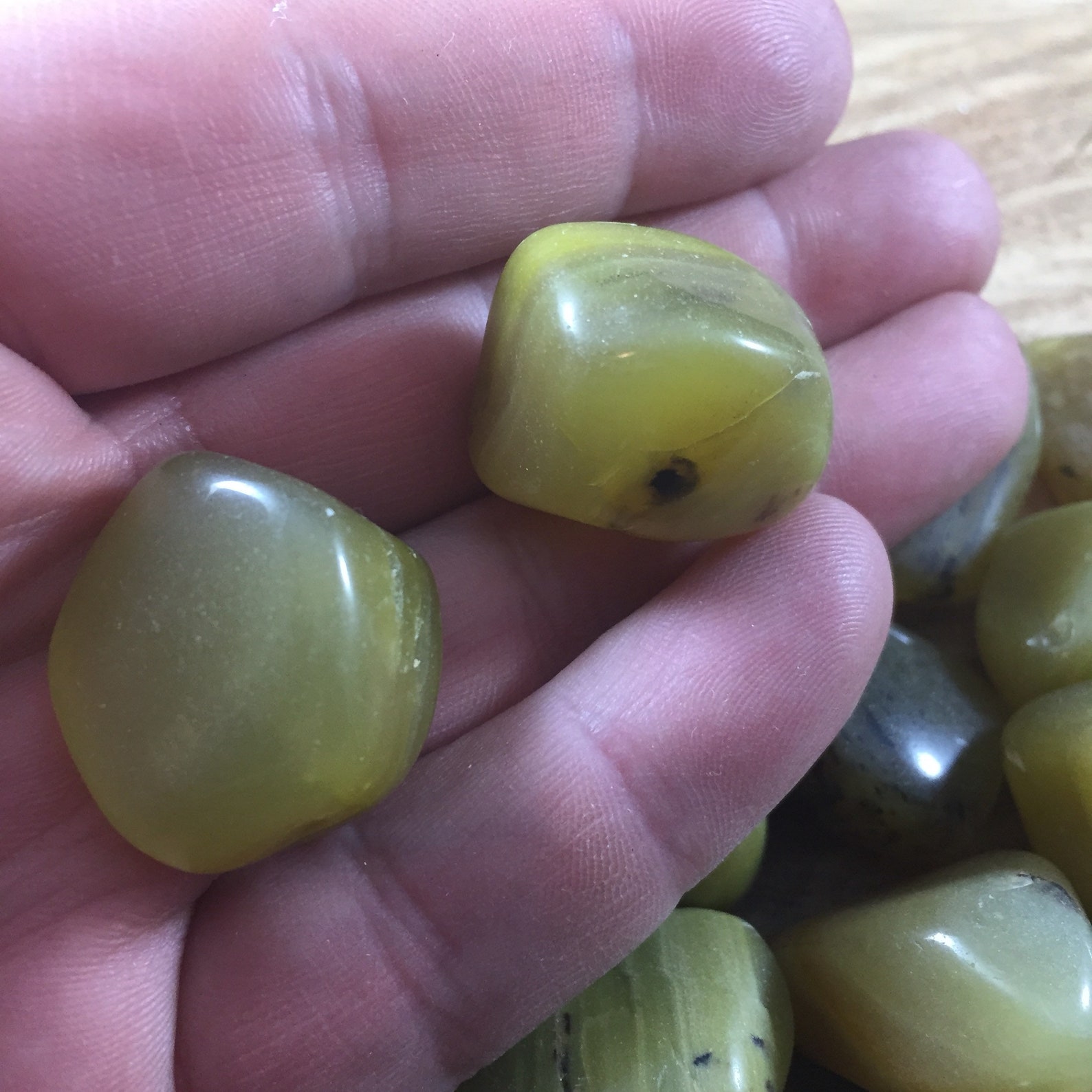 Olive Green Opal Tumbled Stone Olive Opal Polished Stone Etsy