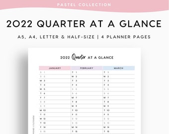 Quarterly Calendar Etsy