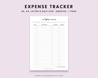 Expense Tracker Printable: Budgeting Pages (A5 A4 Letter PDF)