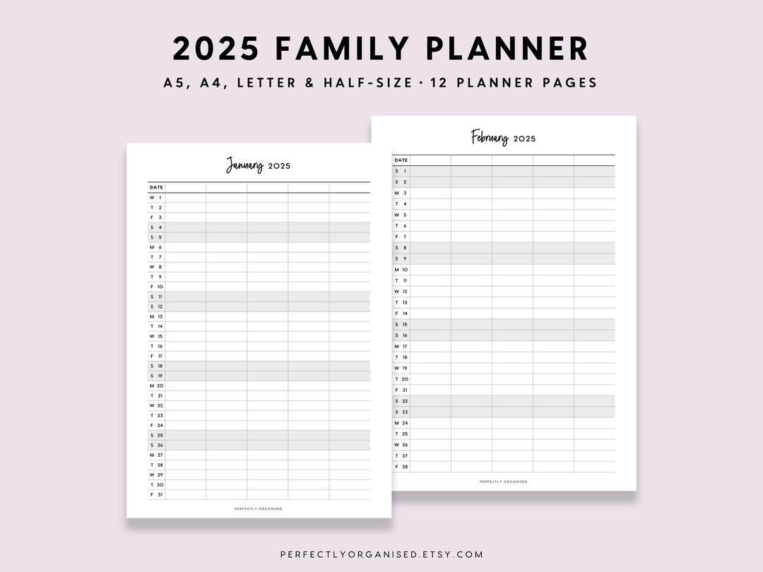 Amazon.com: Organizador Familiar 2025 5 Personas: Calendario