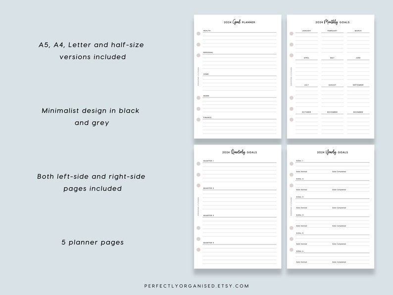 PRINTABLE 2024 Goal Planner 2024 Goal Planning 2024 Goal Etsy