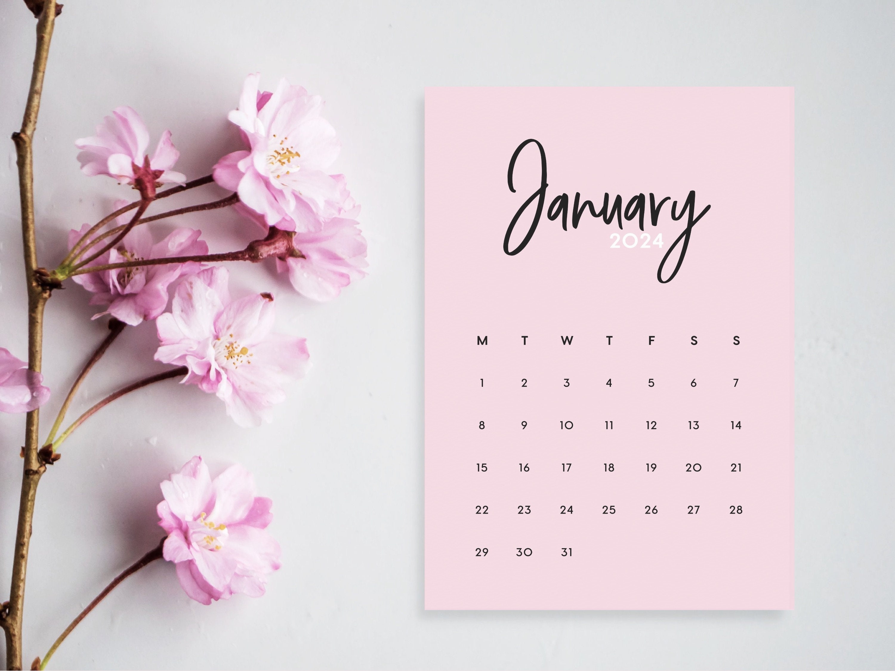 PRINTABLE 2024 Calendar 2024 Wall Calendar 2024 Desk - Etsy Australia