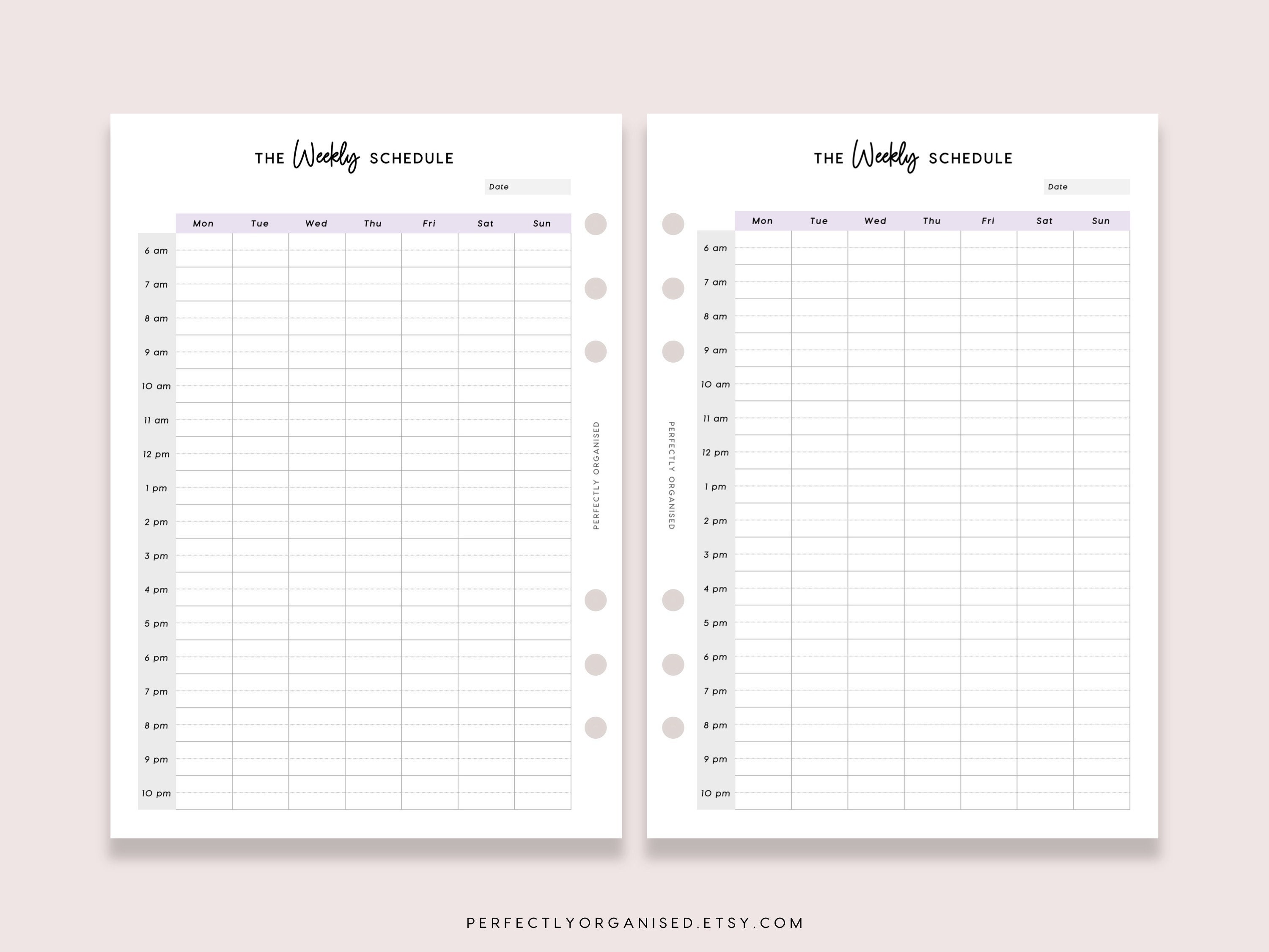 PRINTABLE Weekly Schedule Ideal Week Schedule, Weekly Agenda, Weekly ...