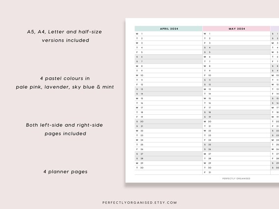 PRINTABLE 2024 Foldout Quarterly Calendar 2024 Calendar, 2024 Folding Calendar, 2024 3 Month Calendar, Pastel, A5 Half-size A4 Letter - Etsy PRINTABLE 2024 Foldout Quarterly Calendar 2024 Calendar, 2024 Folding Calendar, 2024 3 Month Calendar, Pastel, A5 Half-size A4 Letter - Etsy