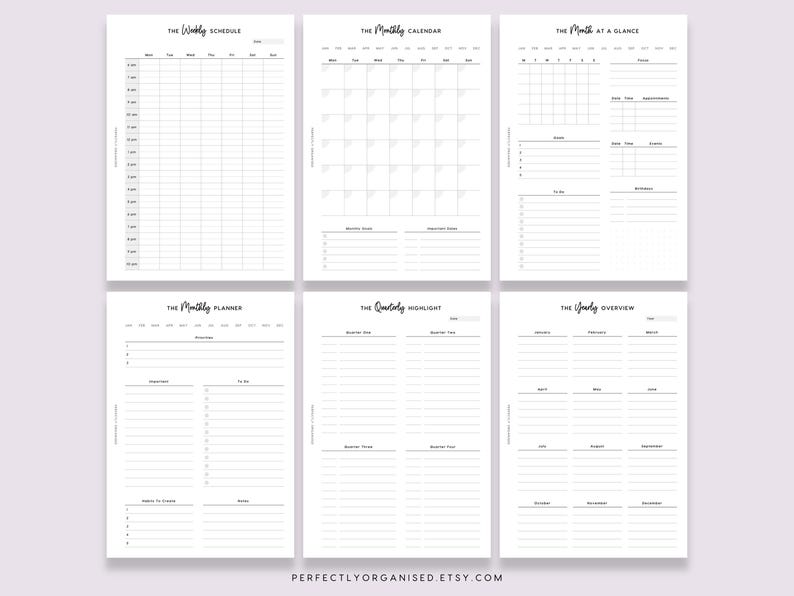 Planner Essentials Bundle Printable: Daily Weekly Monthly Pages (A5 A4 ...