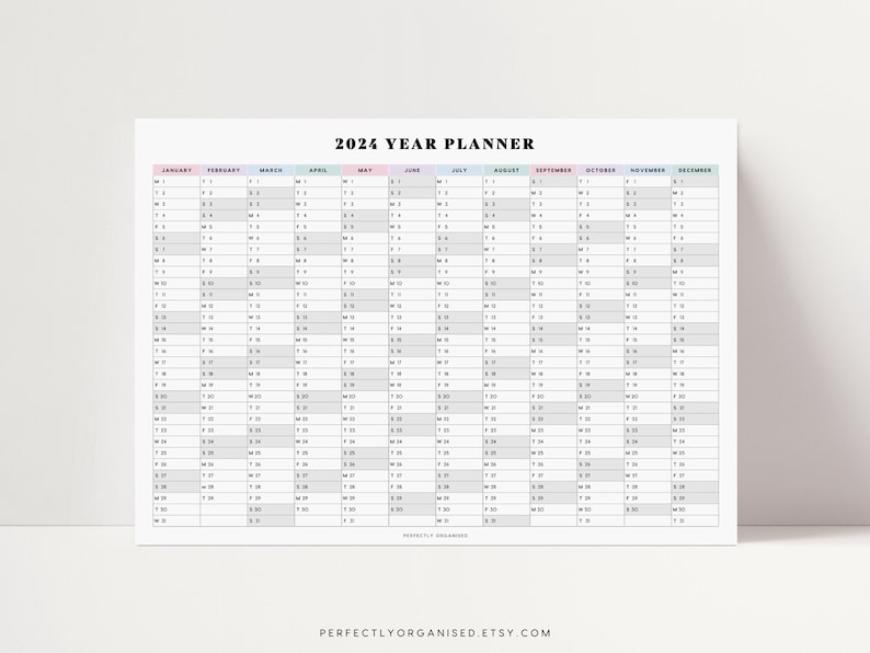 PRINTABLE 2024 Year Planner 2024 Large Wall Calendar, 2024 Year ...