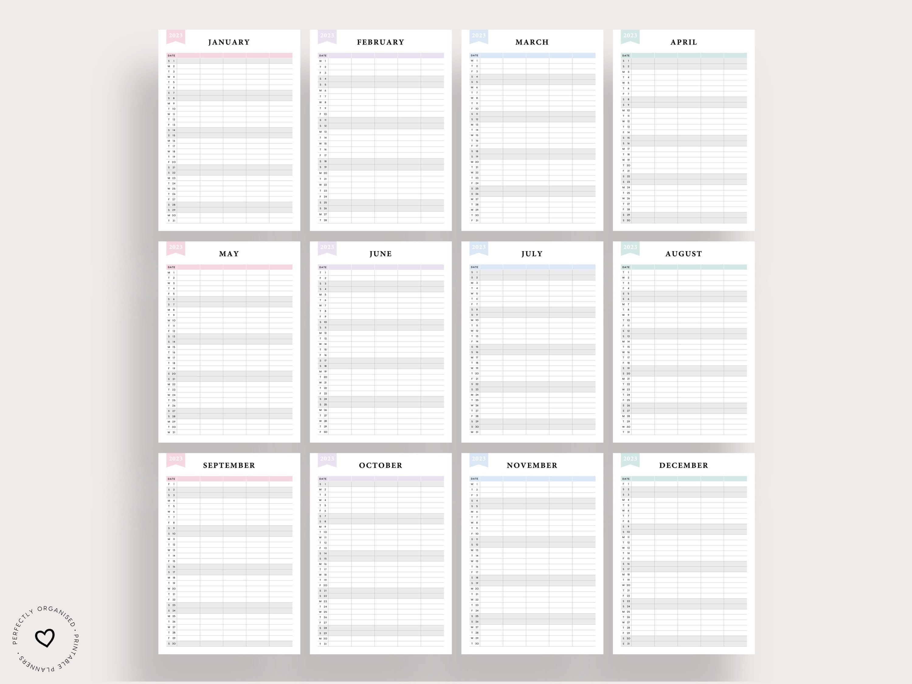 PRINTABLE 2023 Family Calendar 2023 Family Planner 2023 Etsy UK