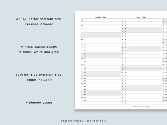 PRINTABLE 2024 Foldout Quarterly Calendar 2024 Calendar, 2024 Folding  Calendar, 2024 3 Month Calendar, Classic, A5 Half-size A4 Letter - Etsy