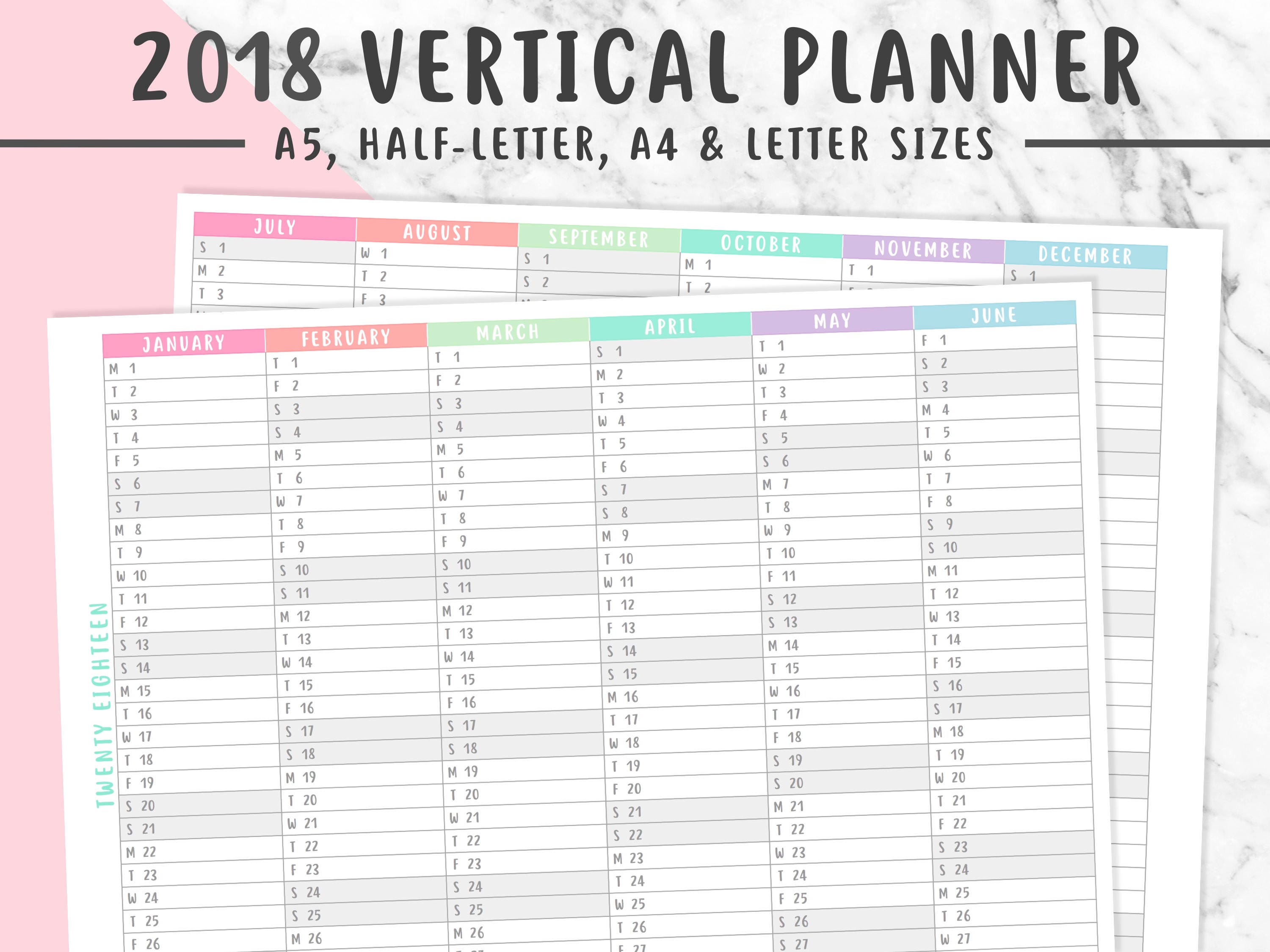 yearly planner 2018