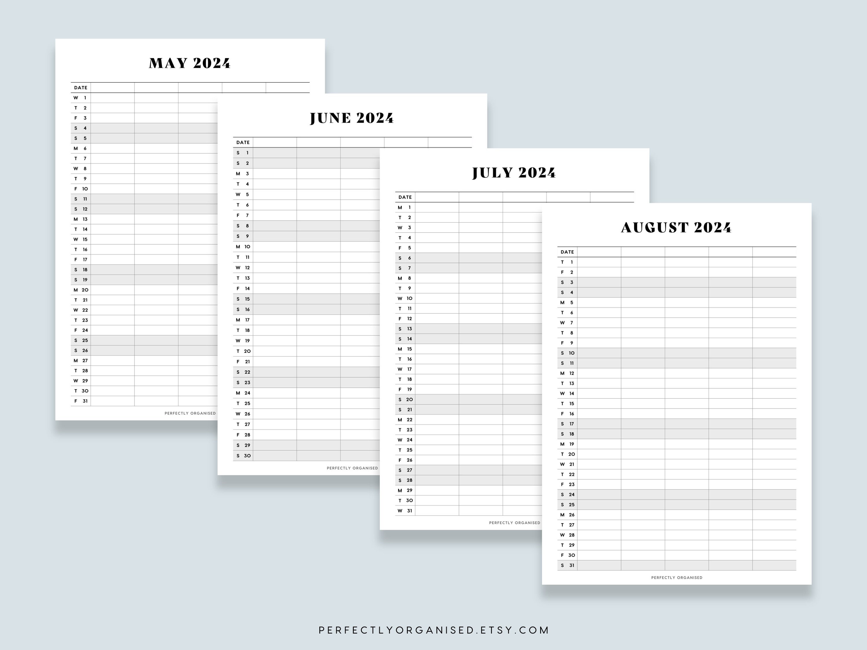 PRINTABLE 2024 Family Calendar 2024 Calendar Printable, 2024 Desk