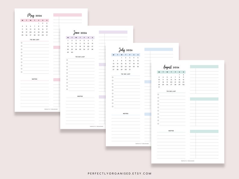 2026 Daily Planner Printable: Pastel Day On 1 Page (A5 A4 Letter PDF) image 4