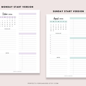 2026 Daily Planner Printable: Pastel Day On 1 Page (A5 A4 Letter PDF) image 3