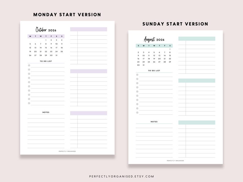 2026 Daily Planner Printable: Pastel Day on 1 Page (A5 A4 Letter PDF ...