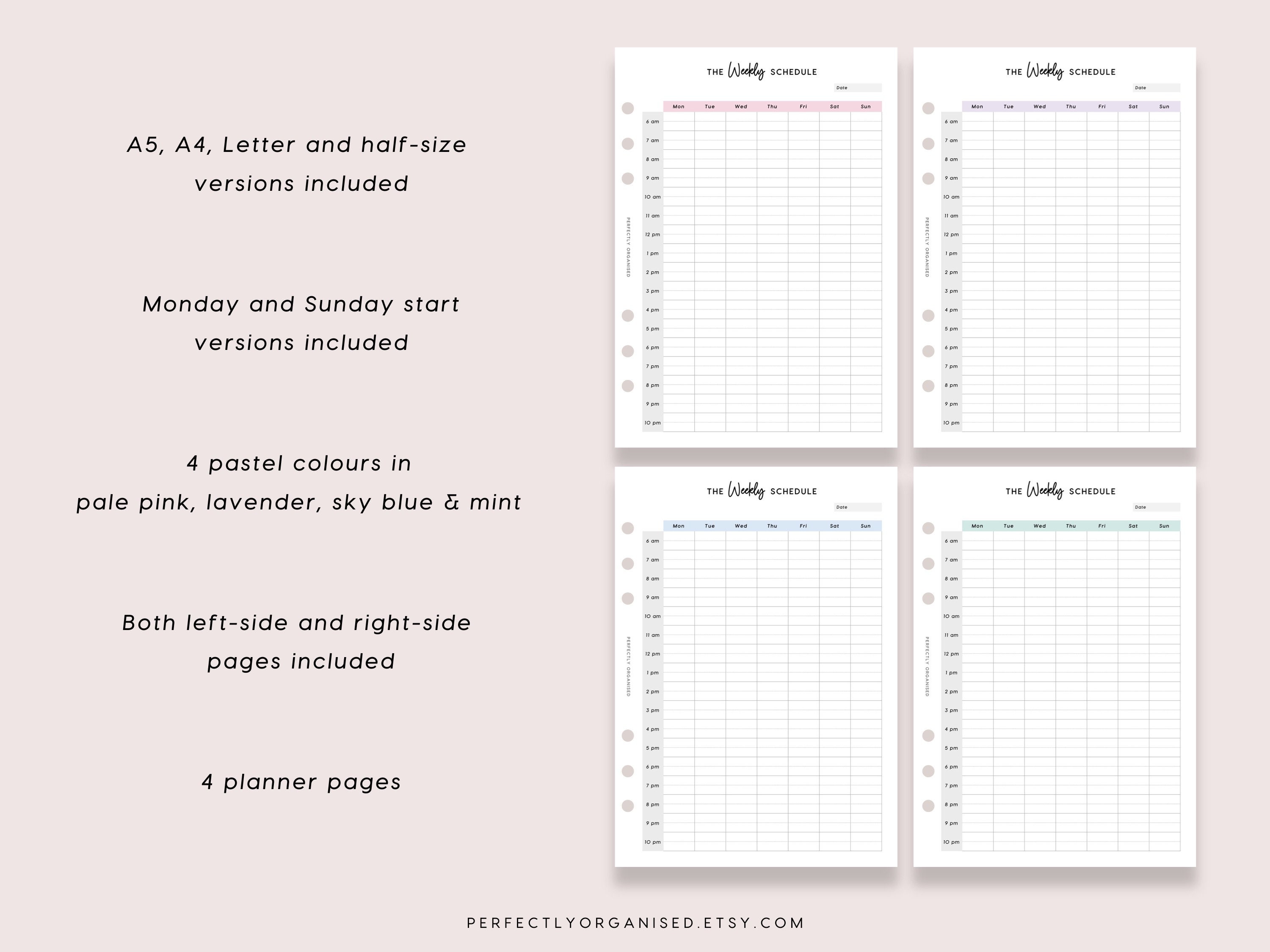 PRINTABLE Weekly Schedule Ideal Week Schedule, Weekly Agenda, Weekly ...