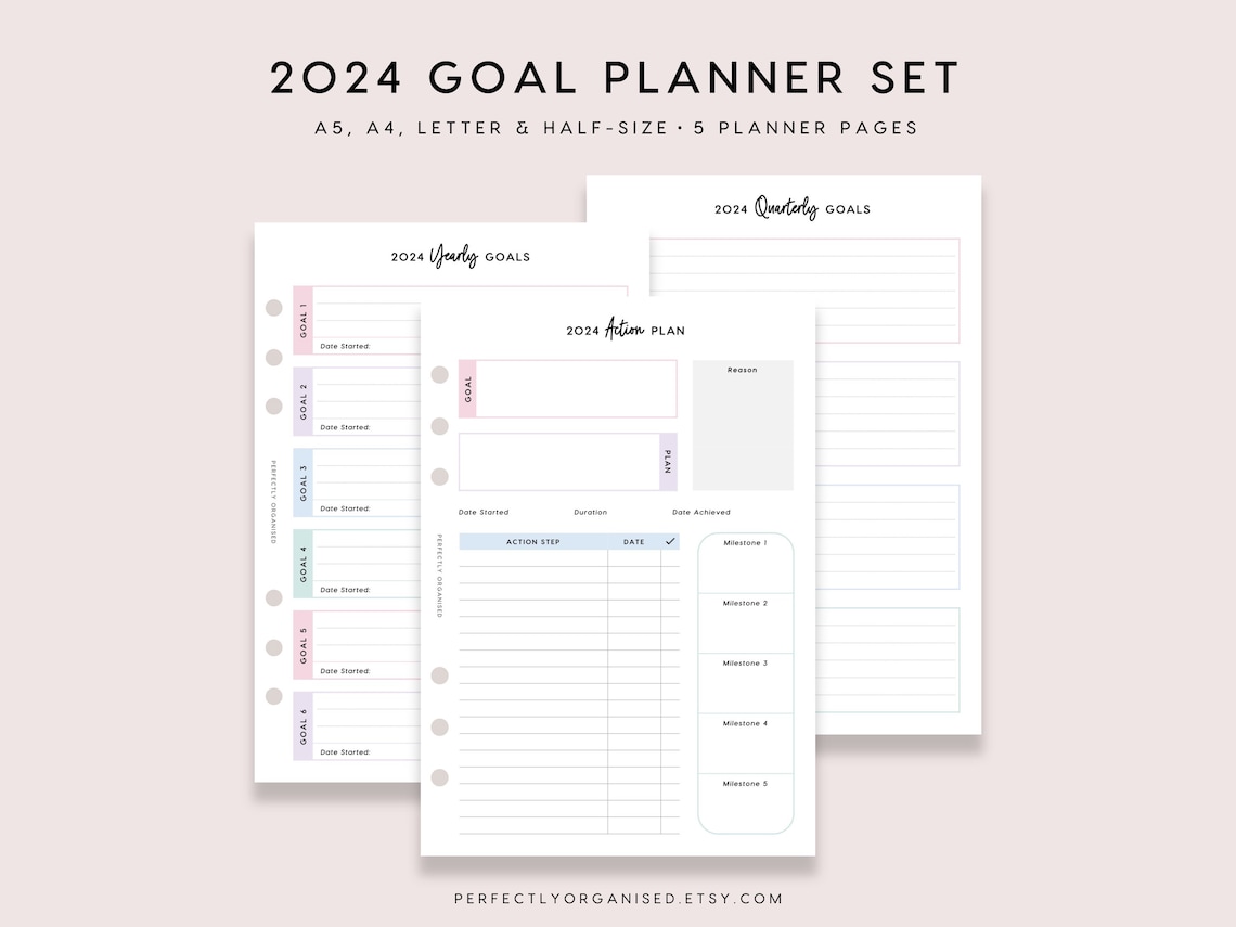 PRINTABLE 2024 Goal Planner 2024 Goal Planning 2024 Goal Etsy
