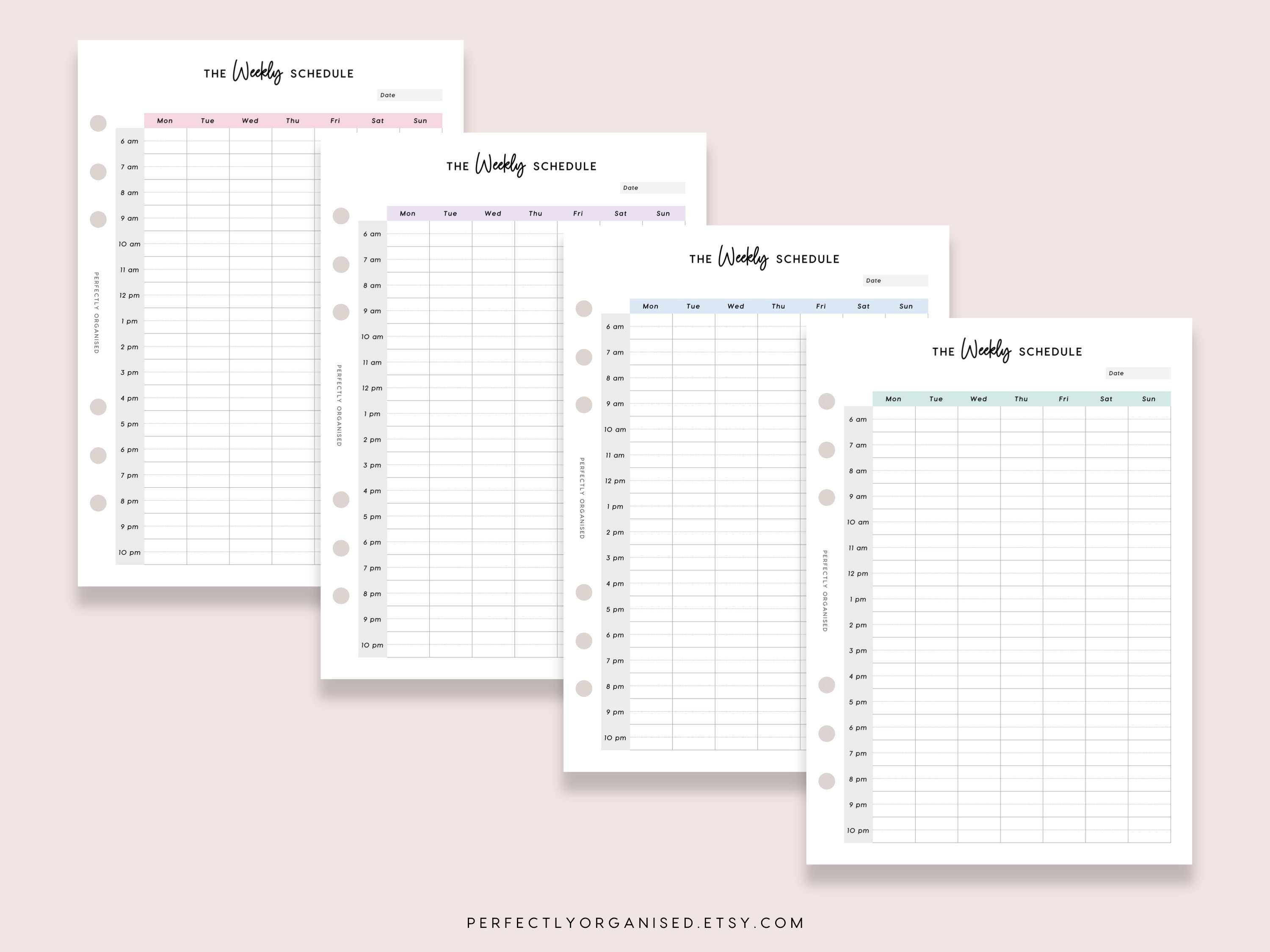 PRINTABLE Weekly Schedule Ideal Week Schedule, Weekly Agenda, Weekly ...