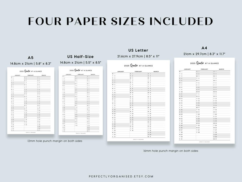 PRINTABLE 2025 Quarter at A Glance 2025 Quarterly Overview, 3 Month ...