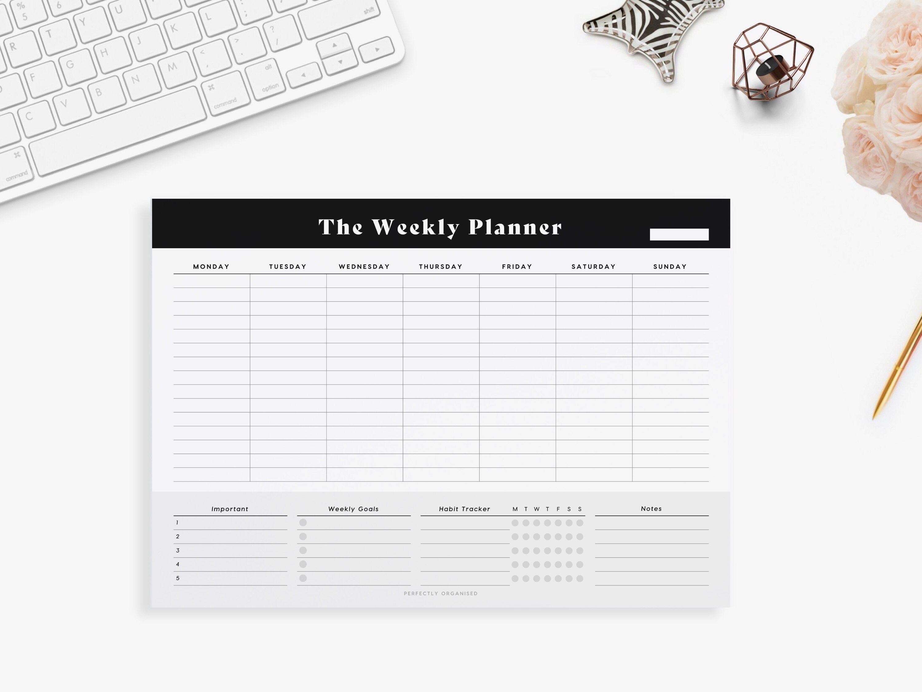 PRINTABLE Weekly Planner design 3 Desk Planner, Weekly Schedule, Weekly ...