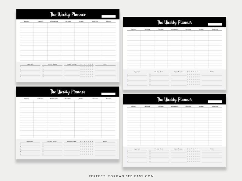 PRINTABLE Weekly Planner design 3 Desk Planner Weekly - Etsy
