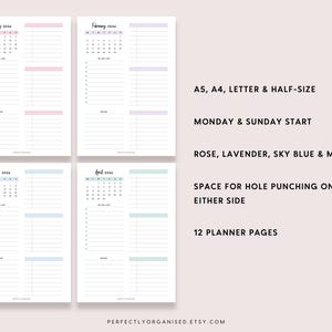 2026 Daily Planner Printable: Pastel Day On 1 Page (A5 A4 Letter PDF) image 2