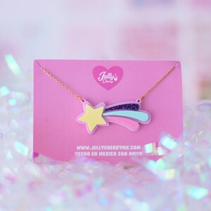 kawaii Shooting Star necklace - stainless steel chain