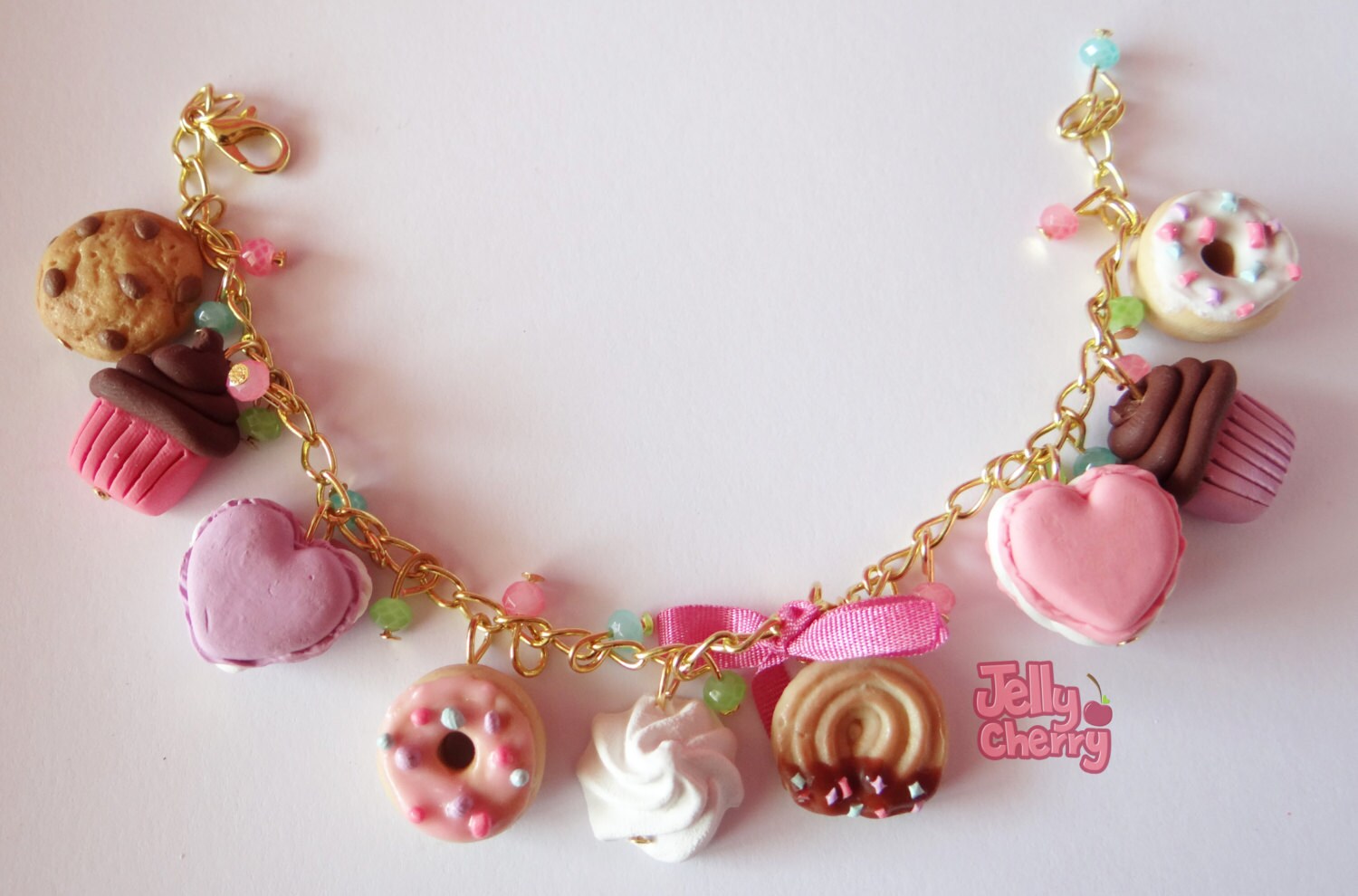 Kawaii miniature food charm Bracelet donut bracelet Etsy