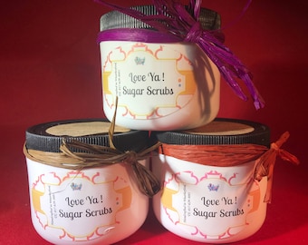 Exfoliantes de azúcar orgánicos de 4 oz/Hechos a mano/Artesanales/Totalmente naturales