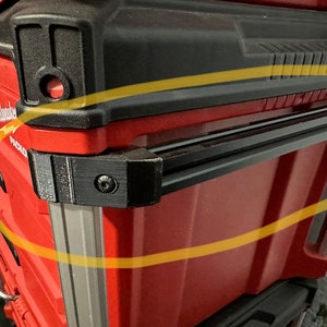 3D Printed Milwaukee Packout Accessory Bar Including 2 Clips |  Use to hang and store items | Just clip on. No disassembly required