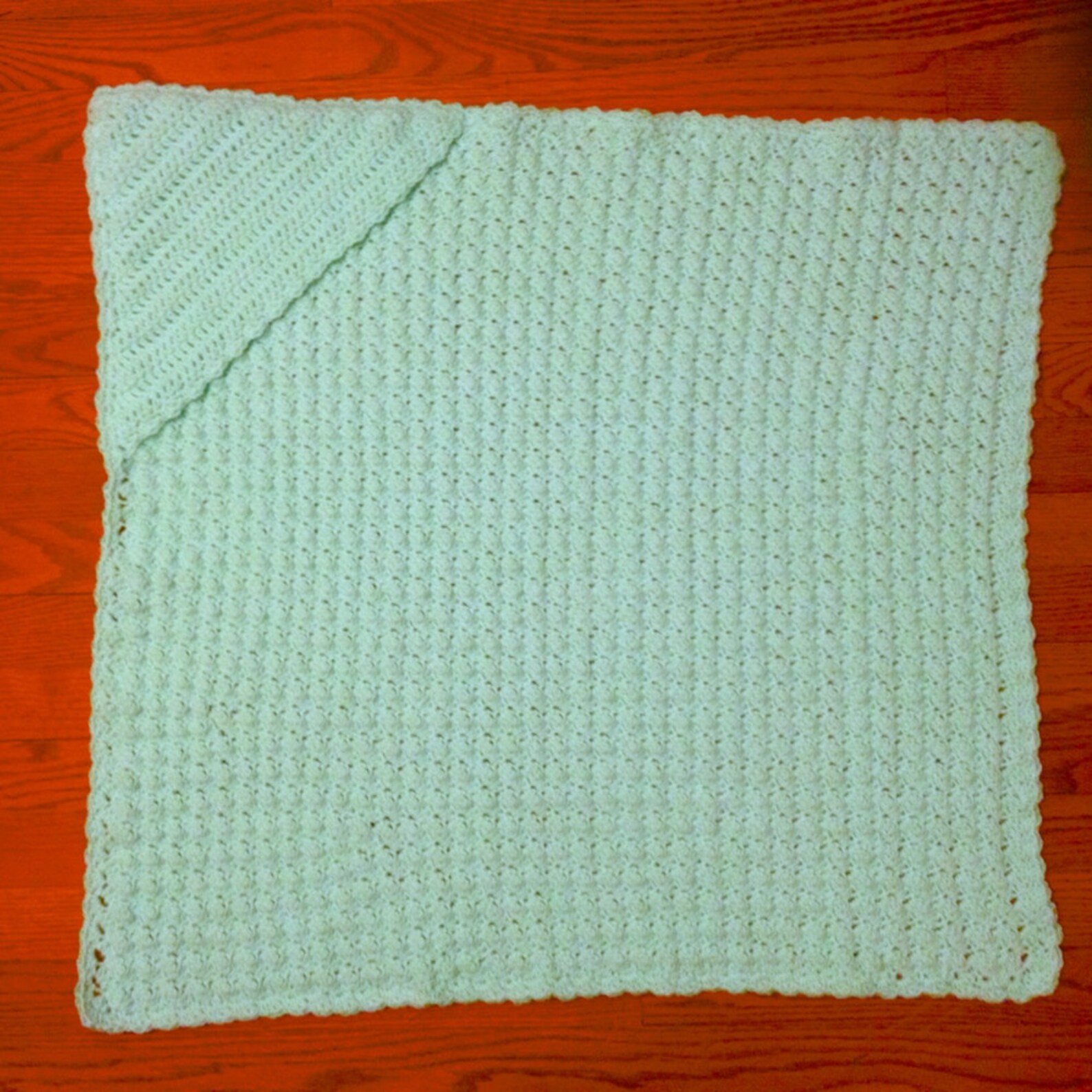 Crocheted Hooded Baby Blanket Etsy