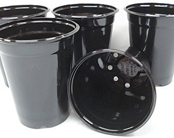 4 Diameter Black Plastic Nursery Pots 25 