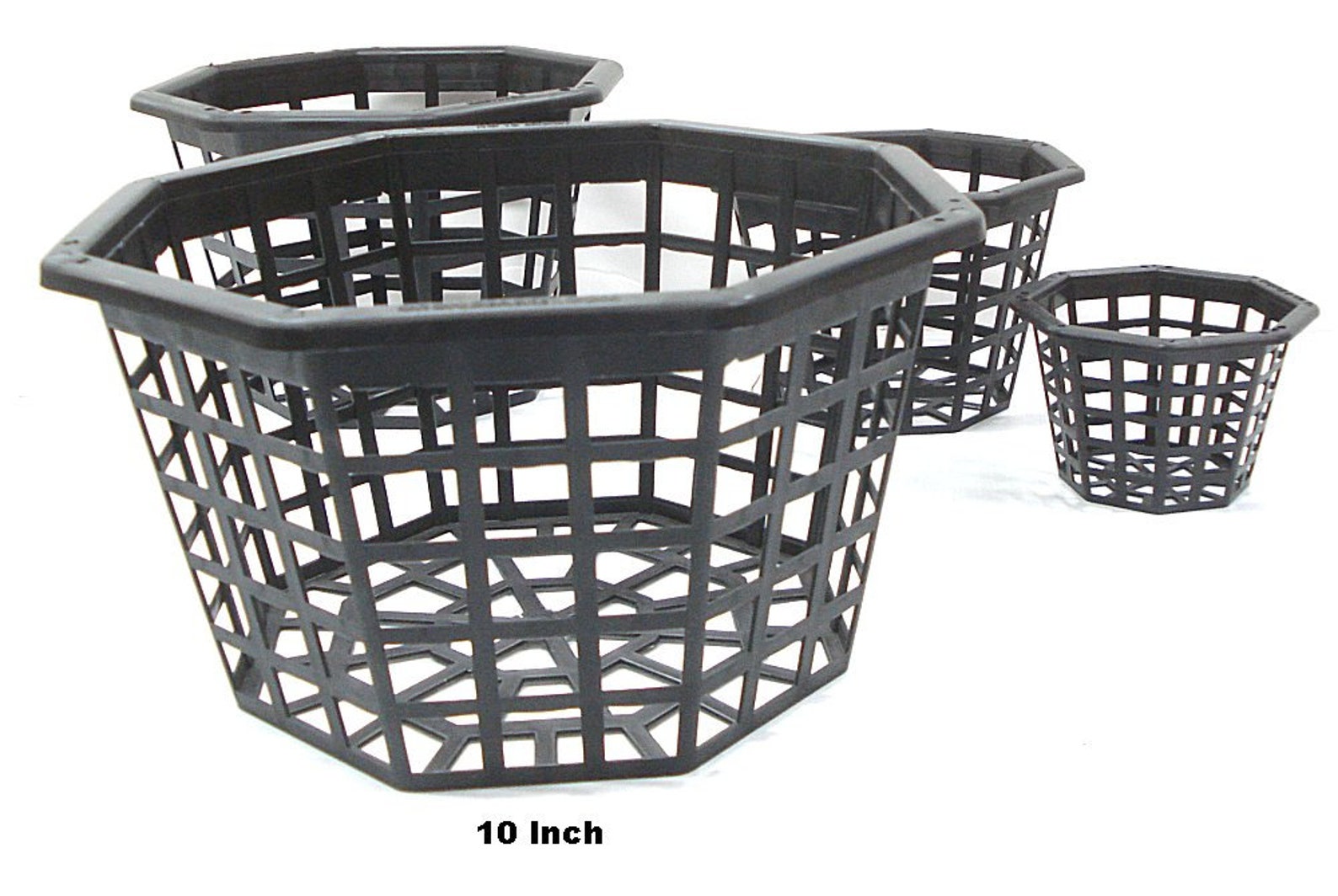 10 Inch Black Octagon Plastic Orchid Basket Etsy
