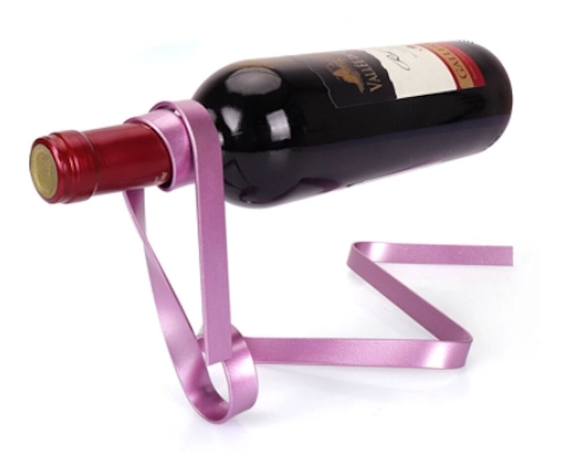 Suspended Ribbon Wine Bottle Holder Lavender Etsy Italia