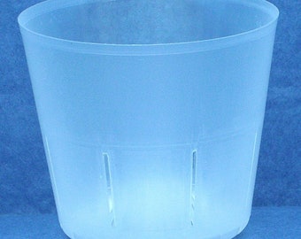Clear Plastic Pot for Orchids w/ Holes 4 inch diameter