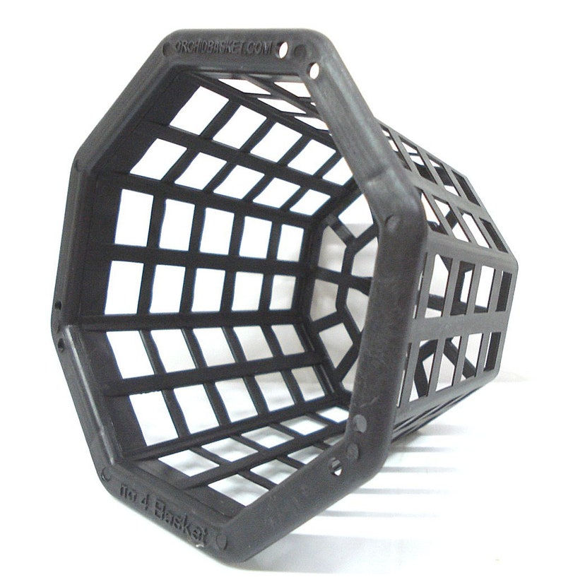 6 Inch Black Octagon Plastic Orchid Basket Etsy